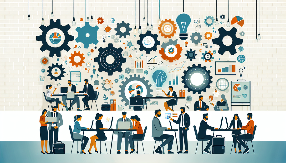Illustration de l’organisation du travail avec tâches et outils