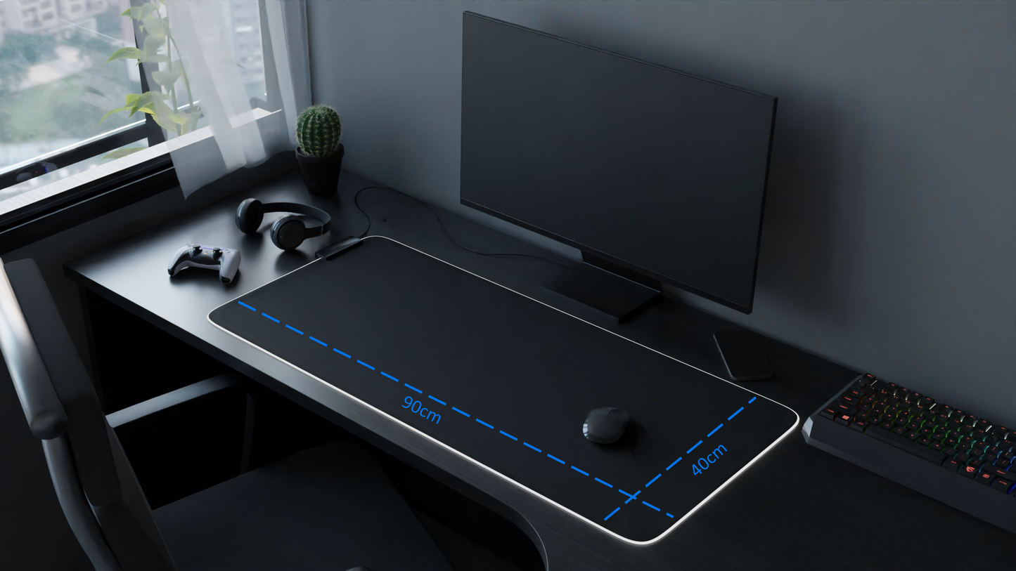 Tapis de Souris Gamer XXL Led - Tapis Tech